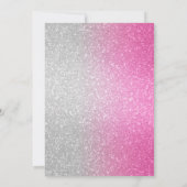 Glittery Gradient Bat Mitzvah Hot Pink Kaart (Achterkant)