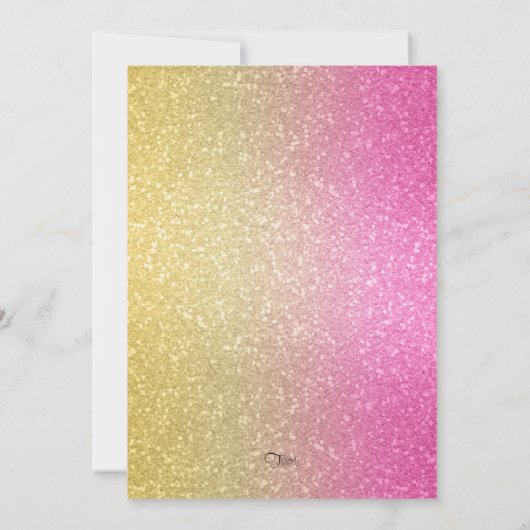 Glittery Gradient Bat Mitzvah Hot Pink Kaart (Achterkant)