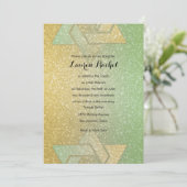 Glittery Gradient Bat Mitzvah Mint Kaart (Staand voorkant)