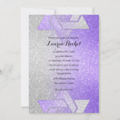 Glittery Gradient Bat Mitzvah Paars Kaart (Voorkant)