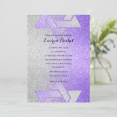 Glittery Gradient Bat Mitzvah Paars Kaart (Staand voorkant)