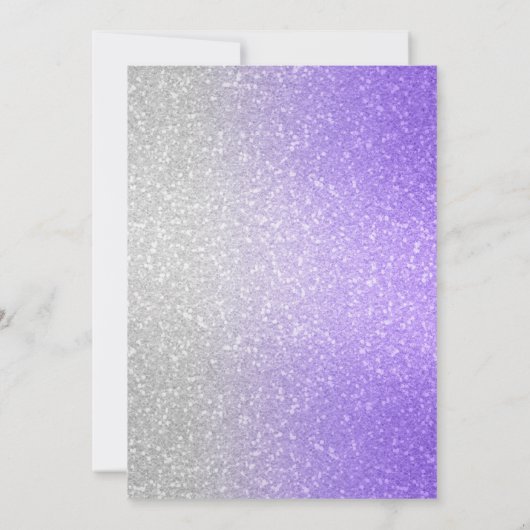 Glittery Gradient Bat Mitzvah Paars Kaart (Achterkant)
