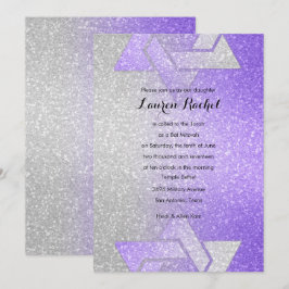 Glittery Gradient Bat Mitzvah Paars Kaart