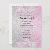 Glittery Gradient Bat Mitzvah Pink Kaart (Voorkant)