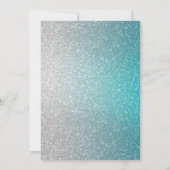 Glittery Gradient Bat Mitzvah Turquoise Kaart (Achterkant)