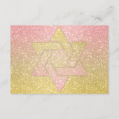 Glittery Gradient Party Kaart Coral (Achterkant)