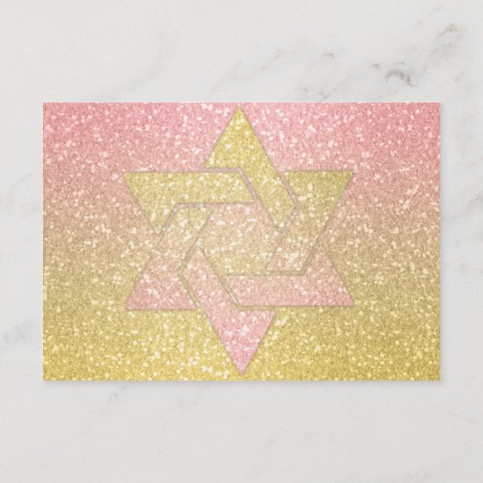 Glittery Gradient Party Kaart Coral (Achterkant)