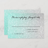Glittery Gradient RSVP Aqua (Voorkant / Achterkant)