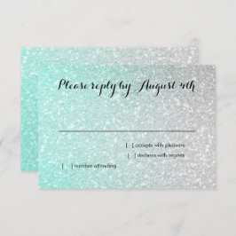 Glittery Gradient RSVP Aqua