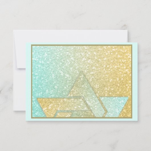 Glittery Gradient RSVP Aqua Gold (Achterkant)