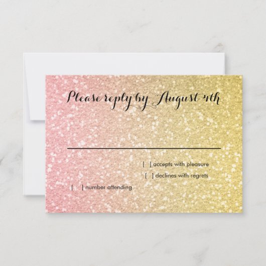 Glittery Gradient RSVP Coral (Voorkant)