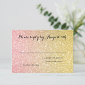 Glittery Gradient RSVP Coral (Staand voorkant)