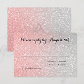 Glittery Gradient RSVP Coral (Voorkant / Achterkant)