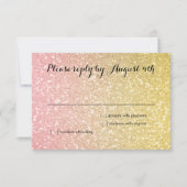 Glittery Gradient RSVP Coral Kaartje (Voorkant)