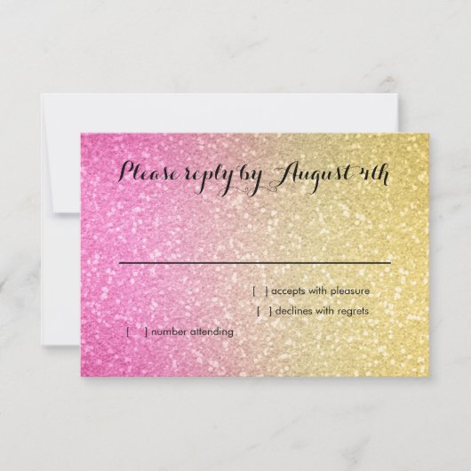 Glittery Gradient RSVP Hot Pink (Voorkant)