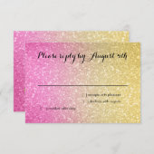 Glittery Gradient RSVP Hot Pink (Voorkant / Achterkant)