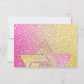 Glittery Gradient RSVP Hot Pink Kaartje (Achterkant)