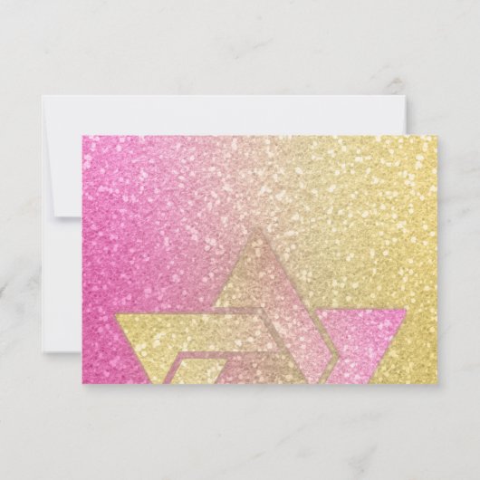 Glittery Gradient RSVP Hot Pink Kaartje (Achterkant)