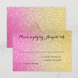 Glittery Gradient RSVP Hot Pink Kaartje