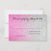 Glittery Gradient RSVP Hot Pink Kaartje (Voorkant)