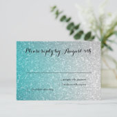 Glittery Gradient RSVP Turquoise (Staand voorkant)
