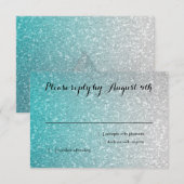 Glittery Gradient RSVP Turquoise (Voorkant / Achterkant)