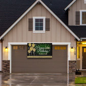 Glittery Green en Gold Happy Birthday-banner Spandoek