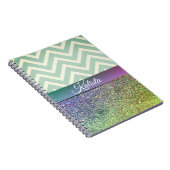 Glittery Green en Paarse Chevron Notitieboek (Rechterzijde)