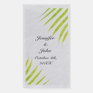 Glittery Green Gold Tropical Palm Weddings Silver Servet