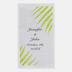Glittery Green Gold Tropical Palm Weddings Silver Servet