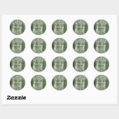 Glittery Green Sage Folie 65th Birthday Classic Ronde Sticker (Vel)