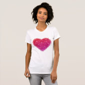 Glittery Heart Valentijnsdag geïnspireerd T-shirt (Voorkant volledig)
