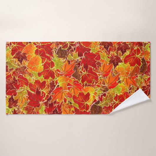 Glittery Herfst Maple Leaves Badhanddoek (Badhanddoek)