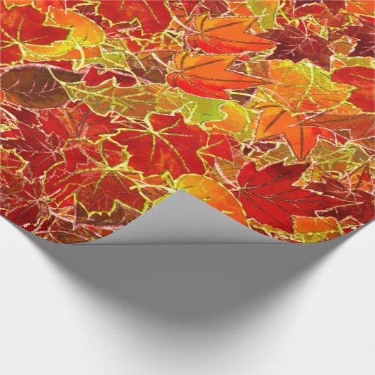 Glittery Herfst Maple Leaves Cadeaupapier (Hoek)