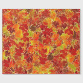 Glittery Herfst Maple Leaves Cadeaupapier (Vlak)
