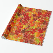 Glittery Herfst Maple Leaves Cadeaupapier (Uitgerold)