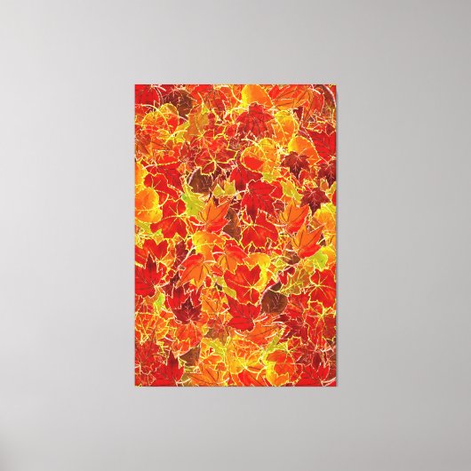 Glittery Herfst Maple Leaves Canvas Afdruk (Voorkant)