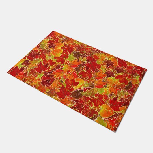 Glittery Herfst Maple Leaves Deurmat (Schuin)