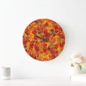 Glittery Herfst Maple Leaves Grote Klok (Huis)