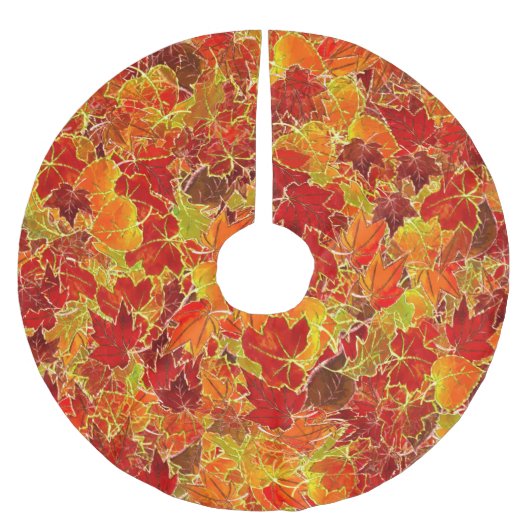 Glittery Herfst Maple Leaves Kerstboom Rok (Voorkant)