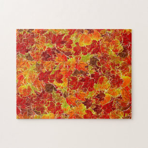 Glittery Herfst Maple Leaves Legpuzzel