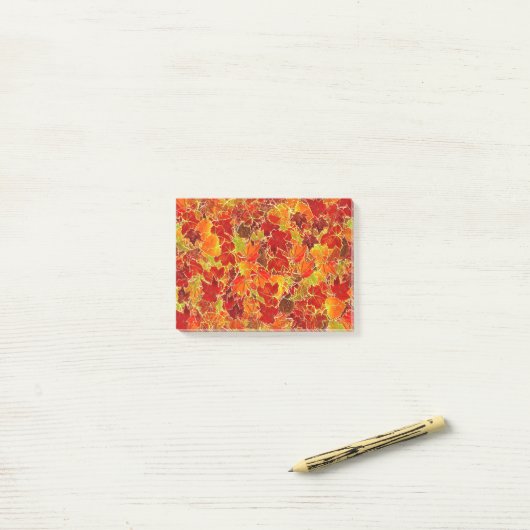 Glittery Herfst Maple Leaves Post-it® Notes (Op bureau)