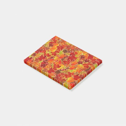 Glittery Herfst Maple Leaves Post-it® Notes (Schuin)