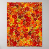 Glittery Herfst Maple Leaves Poster (Voorkant)