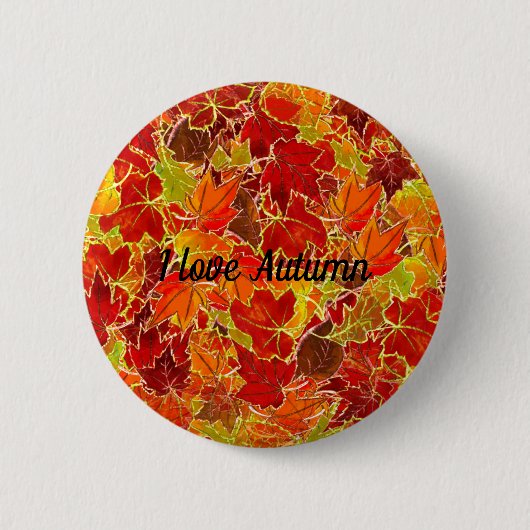 Glittery Herfst Maple Leaves Ronde Button 5,7 Cm (Voorkant)