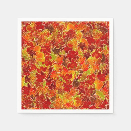 Glittery Herfst Maple Leaves Servet (Voorkant)