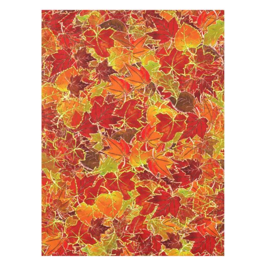 Glittery Herfst Maple Leaves Tafelkleed (Voorkant)