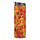 Glittery Herfst Maple Leaves Thermosbeker (Geroteerd rechts)