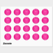 Glittery Hot Pink 50th Verjaardag Ronde Sticker (Vel)