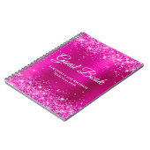 Glittery Hot Pink Folie Birthday Celebrest Notitieboek (Linkerzijde)